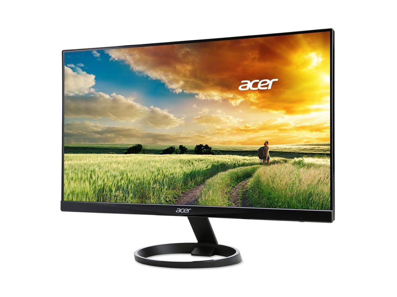 Acer R Series R240HY Black 23.8" IPS 4ms (GTG) Widescreen LED/LCD 1920 x 1080 FHD, Slim Frameless and Eco Friendly Design, Built-in Speaker, HDMI and USB Type-C