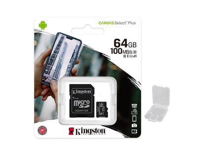 Kingston Canvas Select Plus 64GB Micro SD Card and SD Adapter SDCS2/64GB