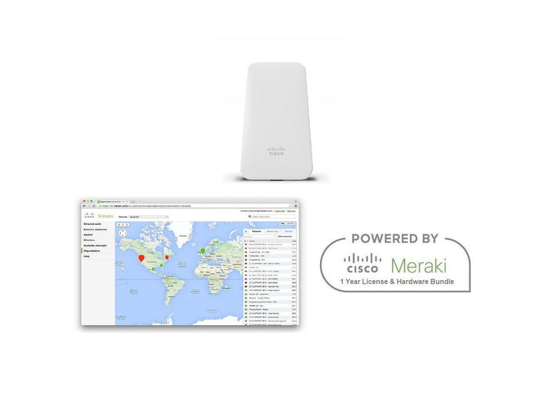 Cisco Meraki MR70 802.11ac Wave 2 Ruggedized Wireless Access Point Includes 1 Year Enterprise Meraki License