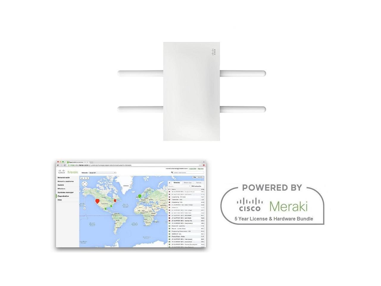 Cisco Meraki MR74 Outdoor Dual-Band 802.11ac Wave 2 Access Point Includes 5 Year Enterprise Meraki License