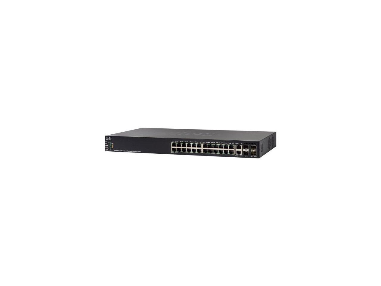 Cisco 550X Series SG550X-24MPP - Switch - L3 - Managed - 24 x 10/100/1000 (PoE+) + 2 x 10 Gigabit SFP+ (uplink) + 2 x co