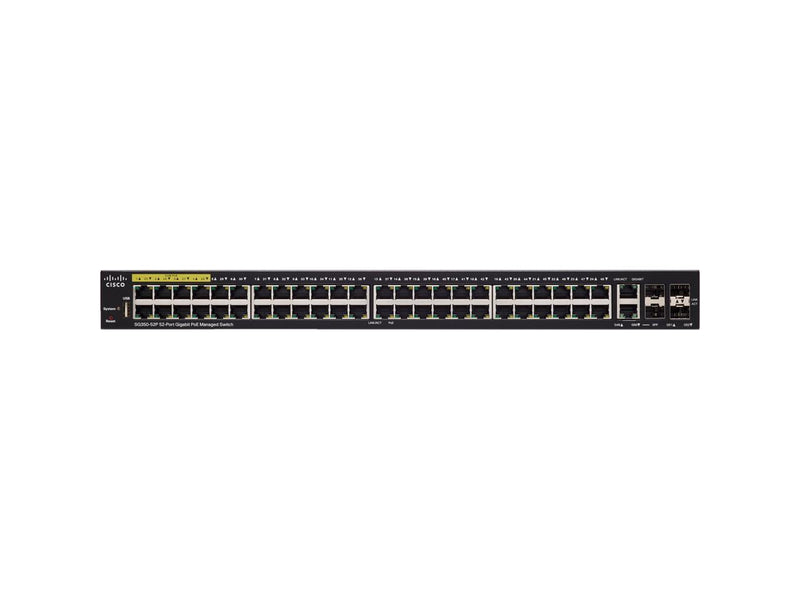 Cisco Small Business SG350-52P - Switch - L3 - Managed - 48 x 10/100/1000 (PoE+) + 2 x combo Gigabit SFP + 2 x Gigabit S
