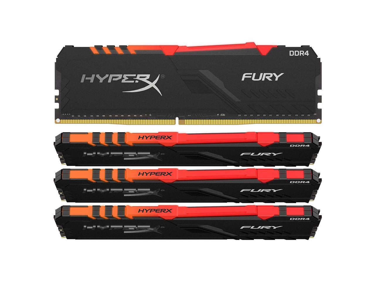 HyperX FURY RGB - DDR4 - 32 GB: 4 x 8 GB - DIMM 288-pin - 3600 MHz / PC4-28800 - CL17 - 1.35 V - unbuffered - non-ECC -