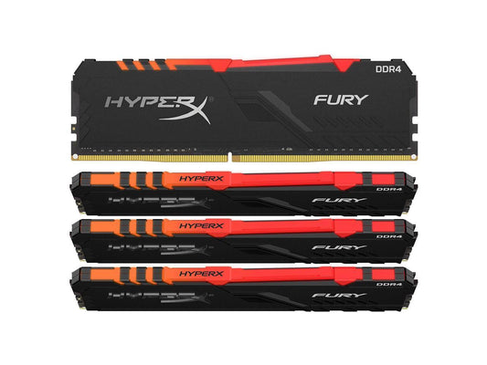 HyperX FURY RGB - DDR4 - 32 GB: 4 x 8 GB - DIMM 288-pin - 3600 MHz / PC4-28800 - CL17 - 1.35 V - unbuffered - non-ECC -