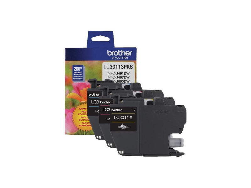 Brother LC30113PKS Ink Cartridge - Combo Pack - Cyan/Magenta/Yellow