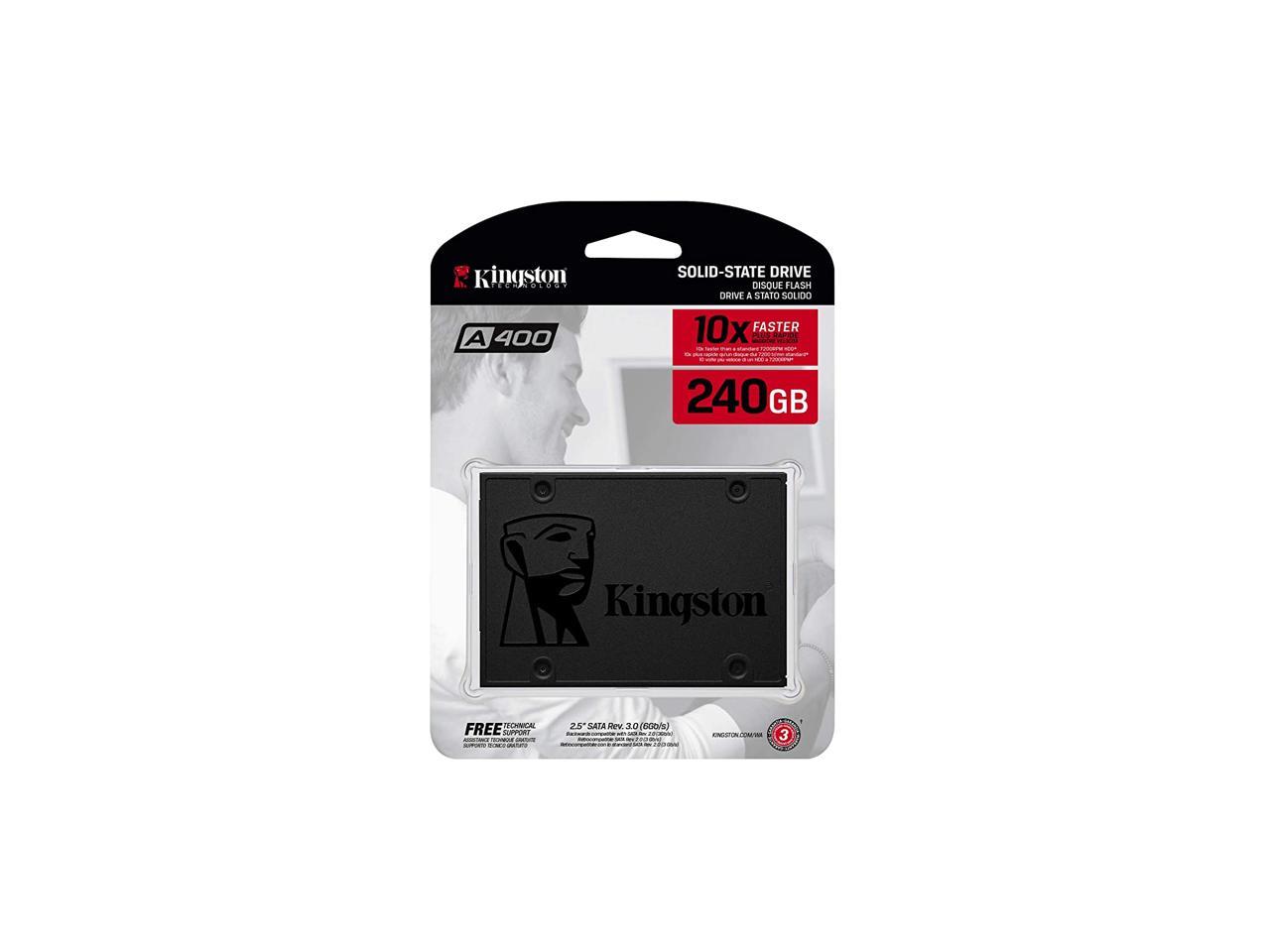 Kingston 240GB A400 SATA 3 2.5" Internal SSD SA400S37/240G - HDD Replacement for Increase Performance