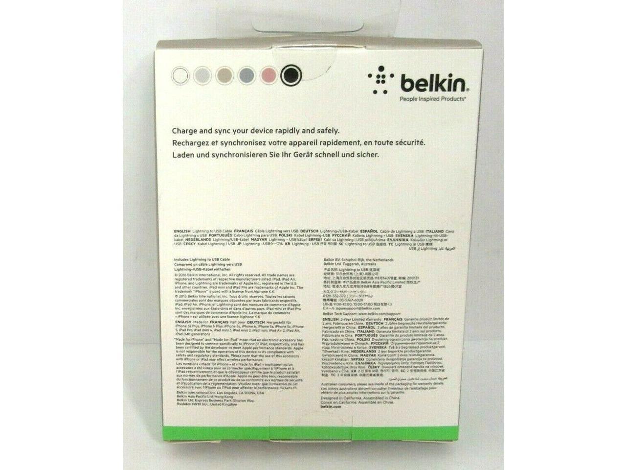 Belkin Metallic Lightning to USB A Cable Black (4ft) F8J144BT04-BLK