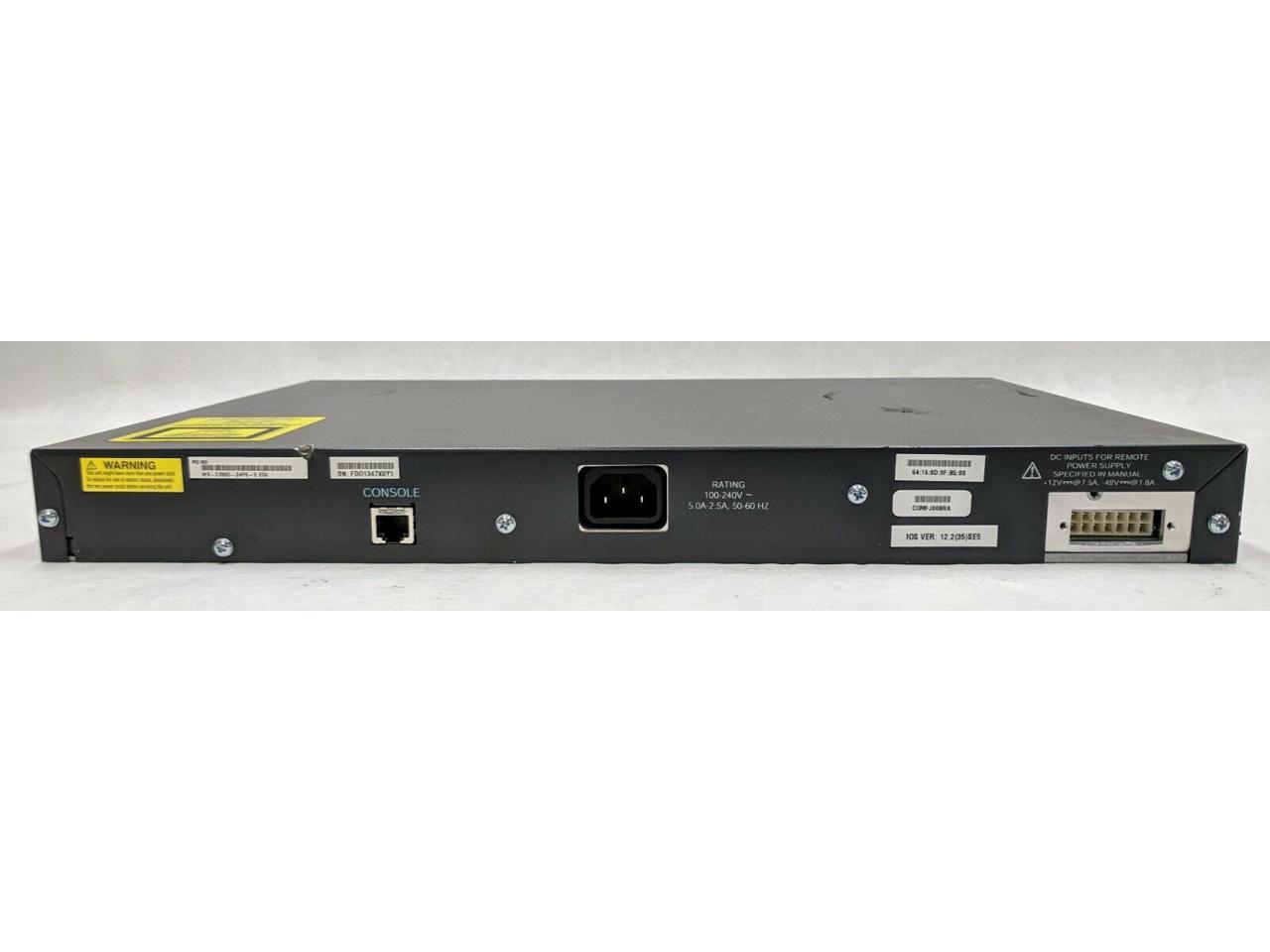 Cisco Catalyst 3560 Series PoE-24 24-Port Network Switch WS-C3560-24PS-S Reset