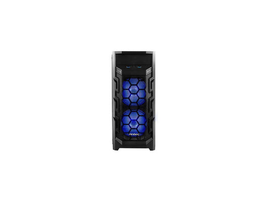 Antec GX Series GX202 Blue, Entry-Level Mid Tower Gaming Case, Transparent Side