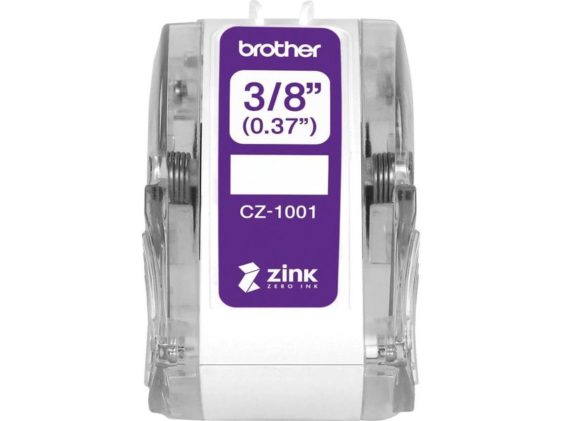 Brother Genuine CZ-1001 3/8" (0.37") 9mm wide x 16.4 ft. (5 m) long label roll featuring ZINK® Zero Ink technology - 3/8" Width x 16 13/32 ft Length - Zero Ink (ZINK)