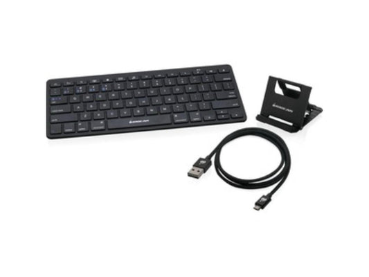 IOGEAR GKB632BKIT-GAMU01 Slim Mobile Keyboard with Stand and Reversible Micro USB Cable