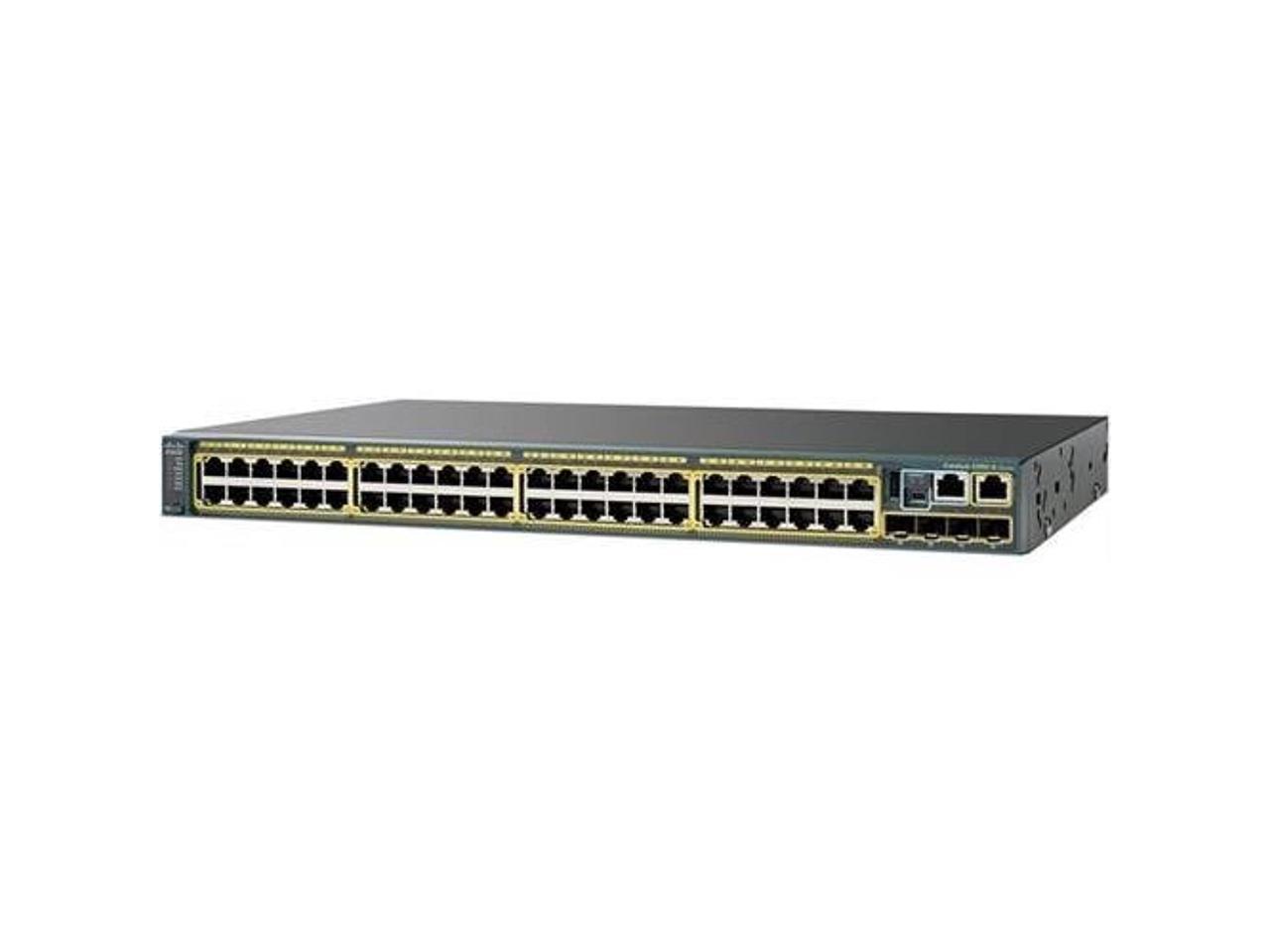 Cisco Catalyst WS-C2960X-48TD-L Ethernet Switch 48 Ports - Manageable - 48 x RJ-45 - 2 x Expansion Slots - 10/100/1000Base-T - Desktop, Rack-mountable