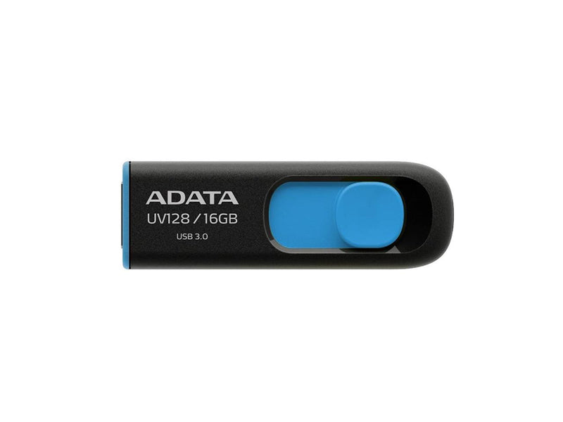 ADATA UV128 16GB USB 3.0 Retractable Capless Flash Drive, Blue (AUV128-16G-RBE)