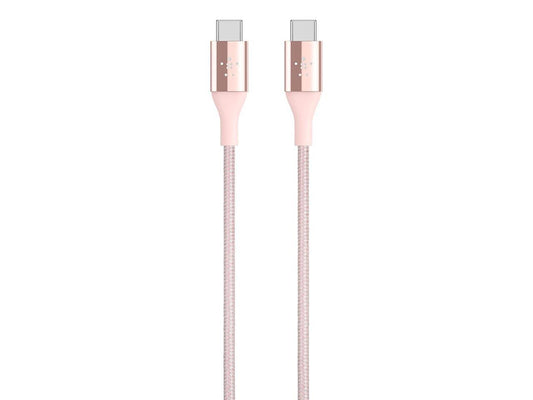 Belkin MIXIT DuraTek Kevlar USB-C (USB Type C ) to USB-C Cable, 4 Feet (Rose Gold)