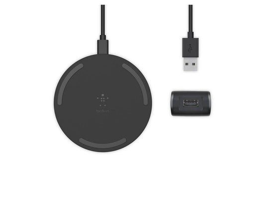 Belkin Boostup Base 10 Watts Wireless Charging Pad and QC 3.0 Wall Charger, Black