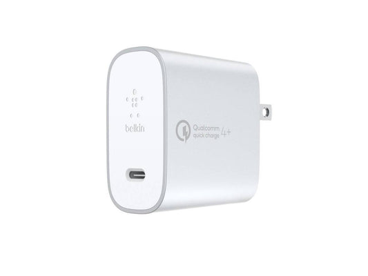 Belkin Boostup Quick Charge 27 Watt 4+ Home Charger with USB-C Cable, Light Silver