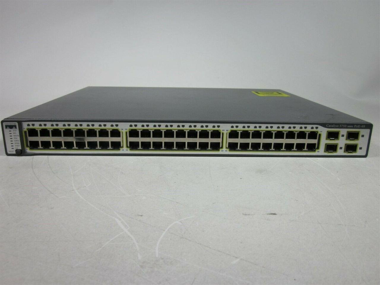 Cisco Catalyst 3750 PoE-48 WS-C3750-48PS-S 48 Port Managed PoE Ethernet Switch