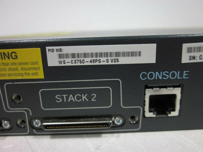 Cisco Catalyst 3750 PoE-48 WS-C3750-48PS-S 48 Port Managed PoE Ethernet Switch