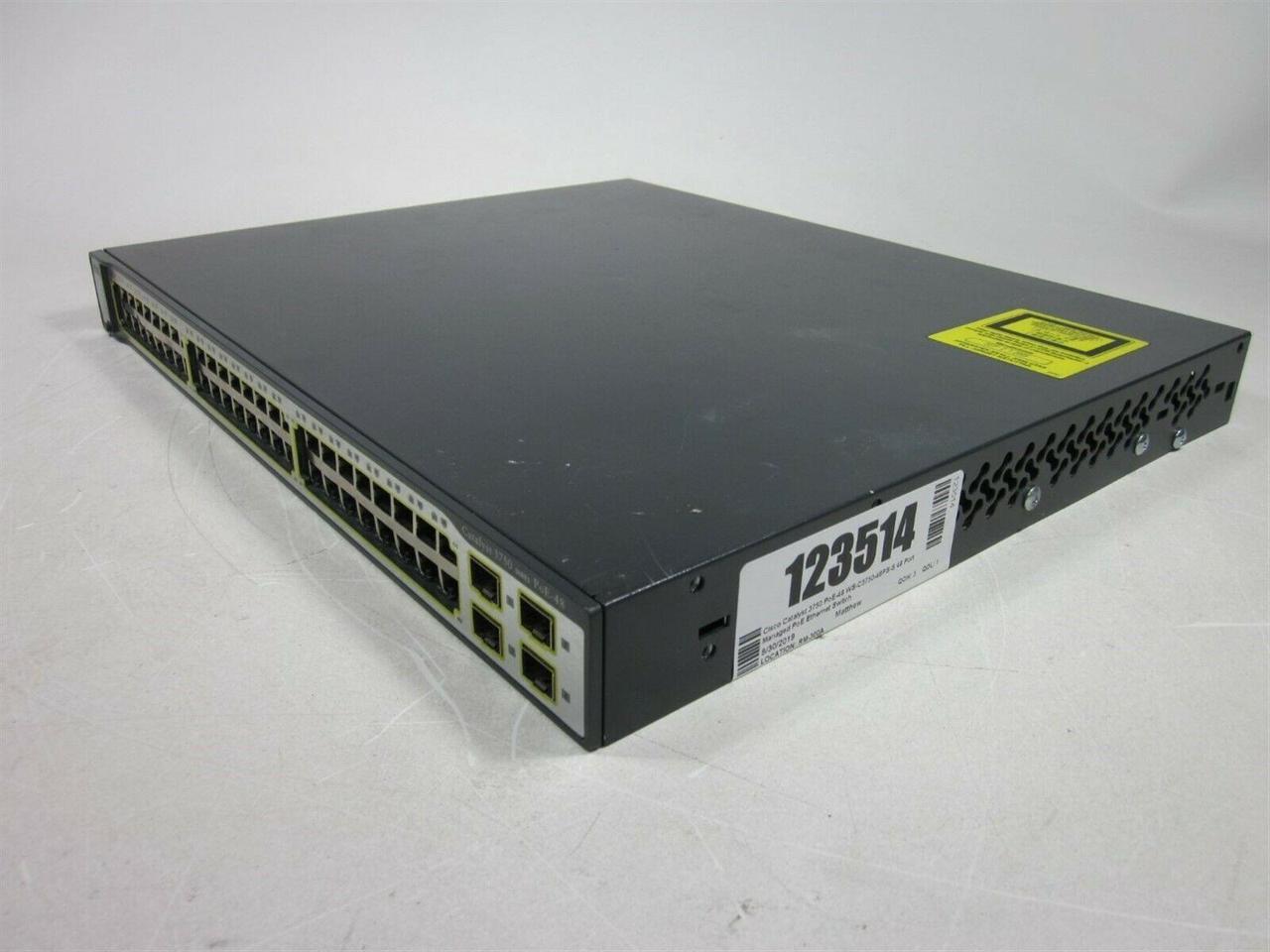 Cisco Catalyst 3750 PoE-48 WS-C3750-48PS-S 48 Port Managed PoE Ethernet Switch