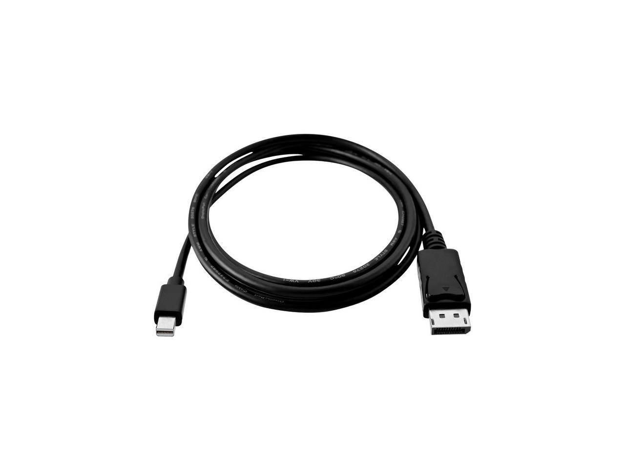 V7 Black Video Cable Mini Displayport Male To Displayport Male 2M 6.6Ft